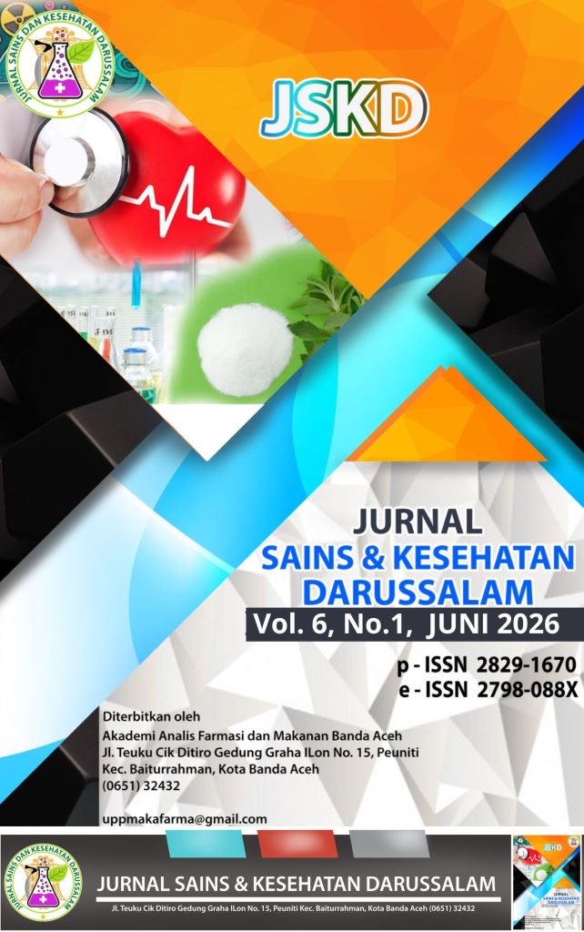 					Lihat Vol 6 No 1 (2026): Jurnal Sains dan Kesehatan Darussalam
				