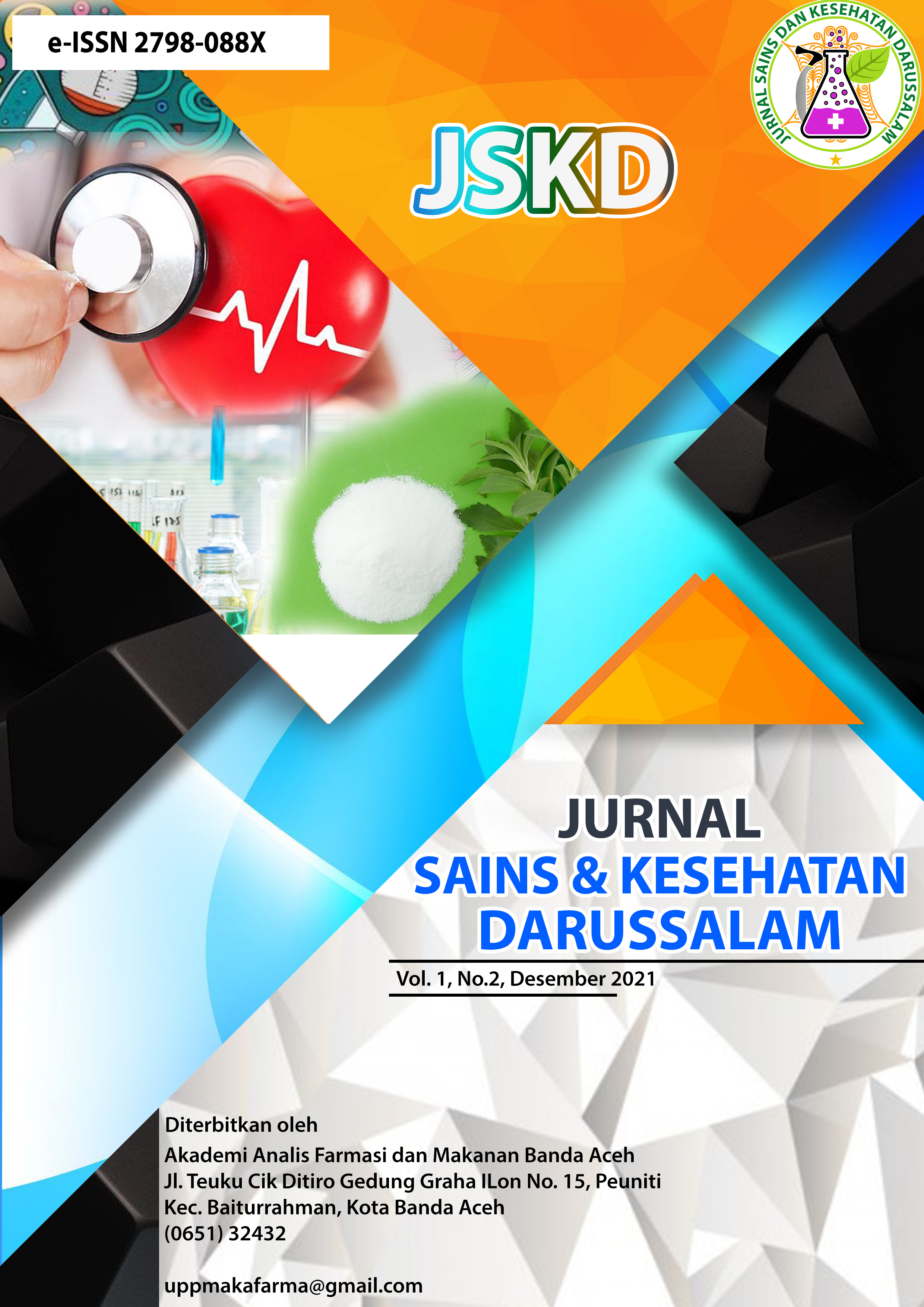 Cover  Jurnal Sains dan kesehatan Darussalam vol.1 no.2 Desember 2021